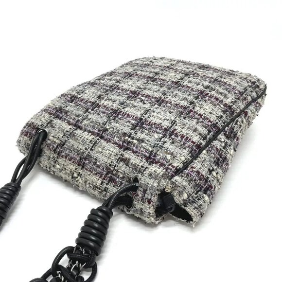 CHANEL Camelia flap Chain Shoulder Bag tweed gray - Picture 4 of 12